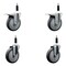 Service Caster 5'' Thermoplastic Rubber Swivel 7/8'' Expanding Stem Caster Set 2 Total Lock Brakes, 4PK SCC-EXTTL20S514-TPRB-2-S-2-78 - alternate 1